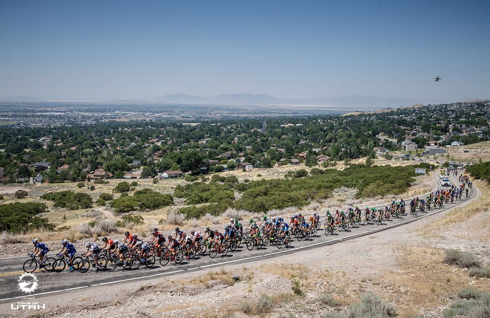 Tour of Utah Peloton Image from Helicopter