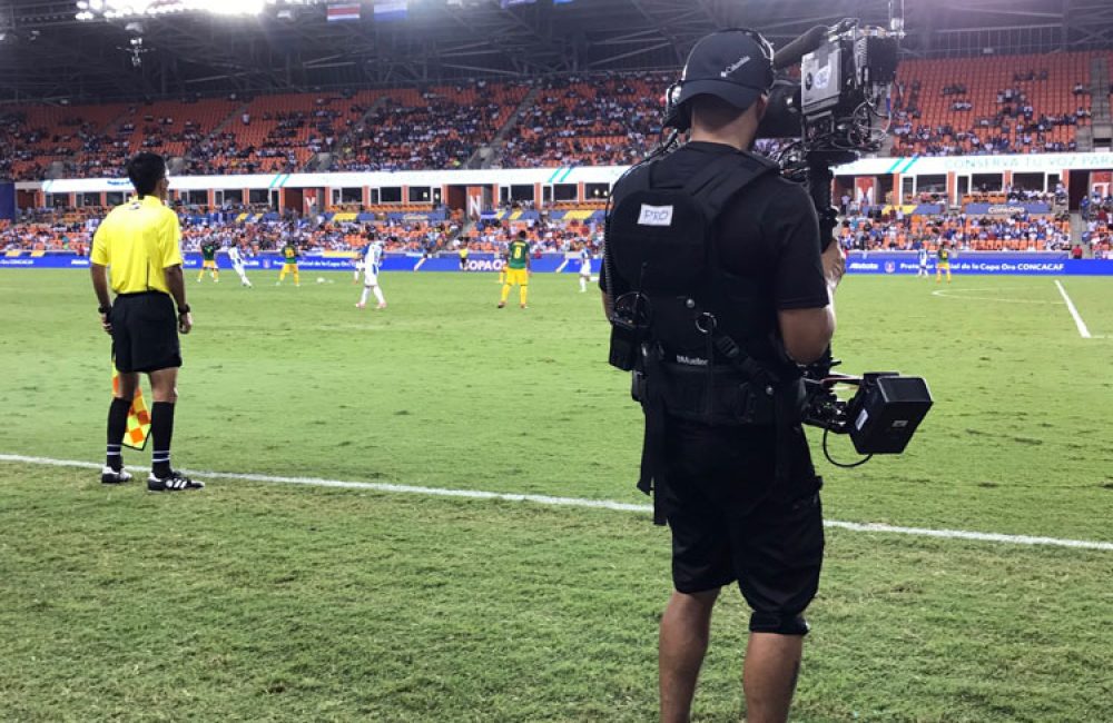 Video operator at football match